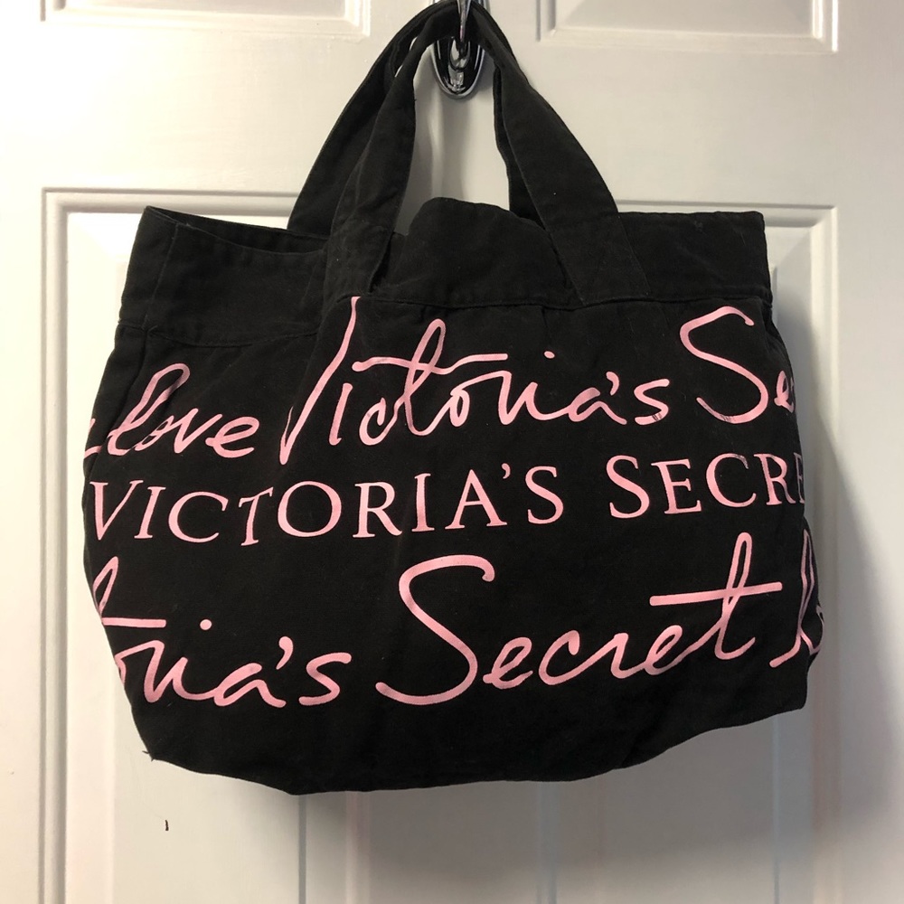 Victoria’s Secret Tote Black Heavy Cotton